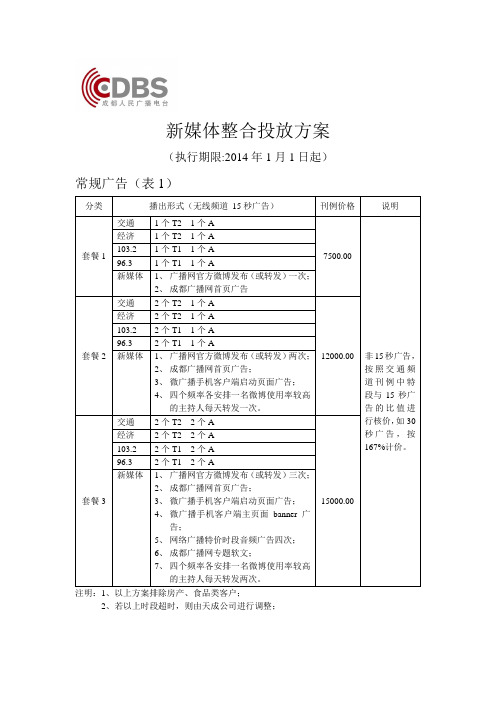 新媒体整合投放方案