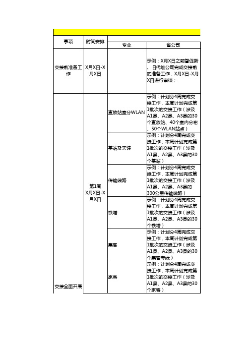 《网络代维交接计划》