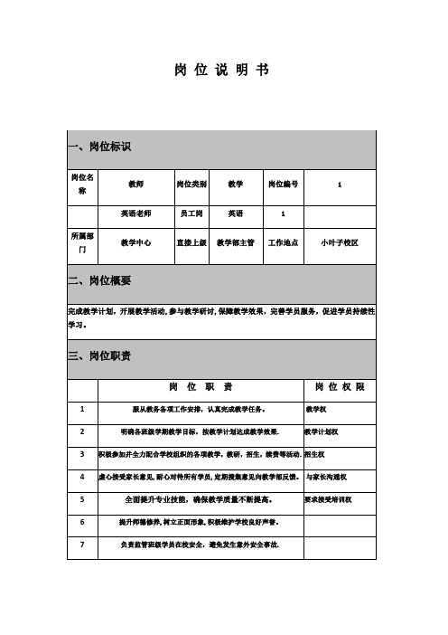 英语教师岗位说明-(2)