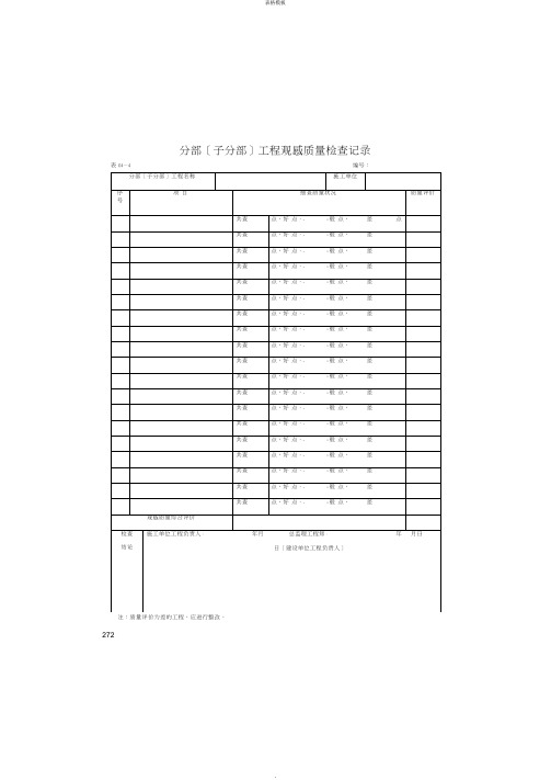 分部(子分部)工程观感质量检查记录(2022版)