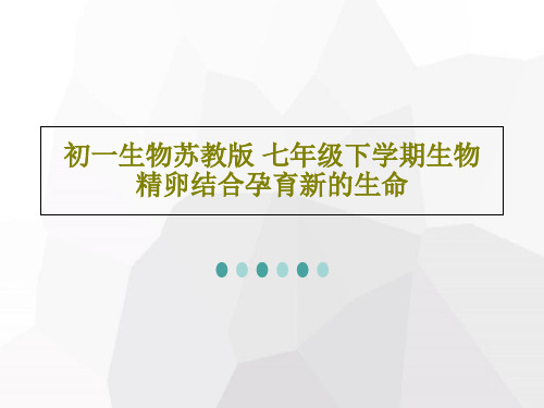 初一生物苏教版 七年级下学期生物 精卵结合孕育新的生命PPT文档共31页