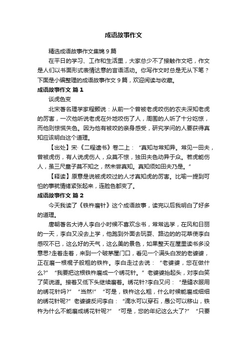 精选成语故事作文集锦9篇