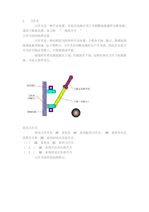 刀开关 熔断器 断路器