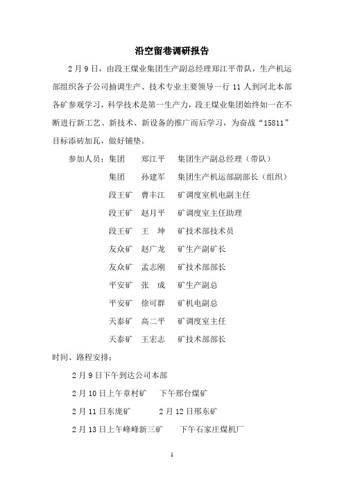 沿空留巷调研报告参考资料