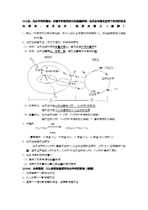 上海高二生物会考知识点整理 生物考点新