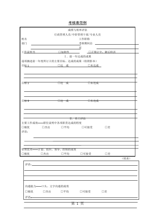 考核表范例共9页word资料