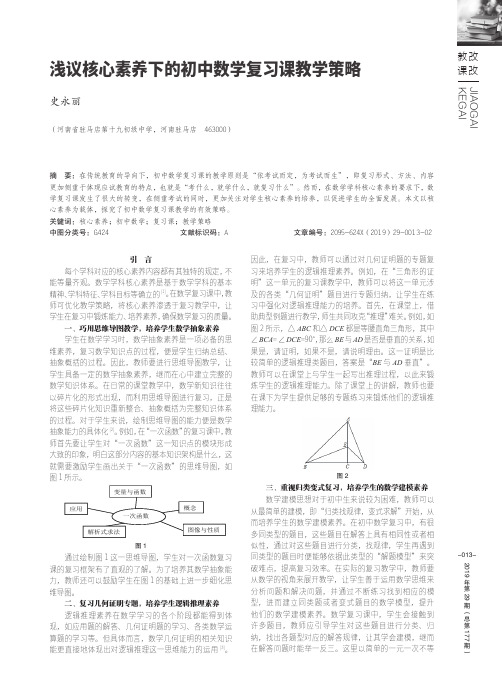 浅议核心素养下的初中数学复习课教学策略