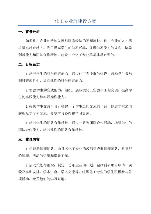 化工专业群建设方案