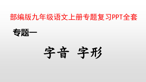 部编版九年级语文上册专题复习PPT全套