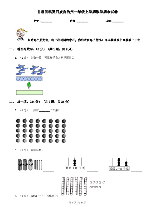 甘肃省临夏回族自治州一年级上学期数学期末试卷