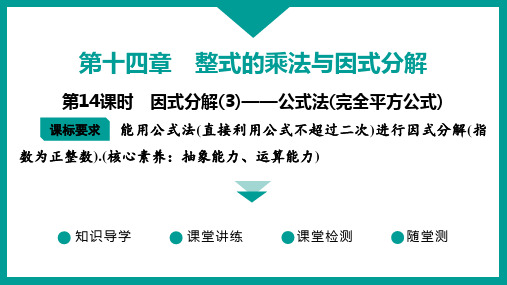 第14章 整式的乘法与因式分解 人教版八年级上册 第14课时 因式分解(3)——公式法