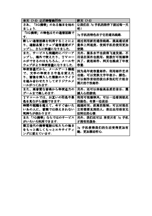 修订版 新编日语第三册 第三课本文+课文翻译