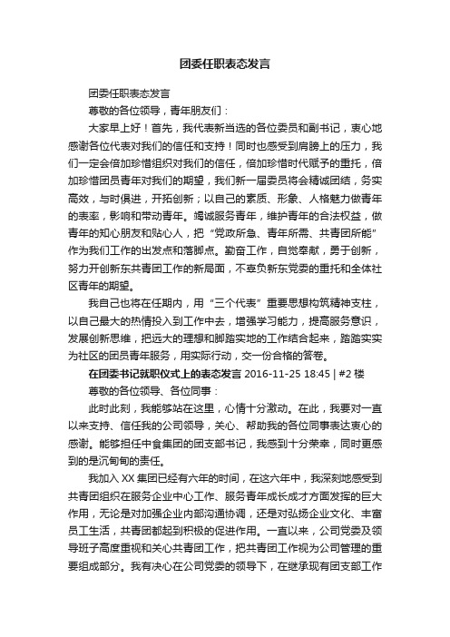 团委任职表态发言