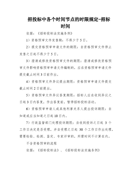 招投标中各个时间节点的时限规定-招标时间