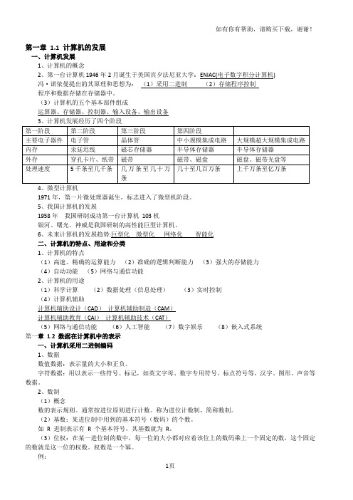 全国计算机一级考试MSOffice知识点