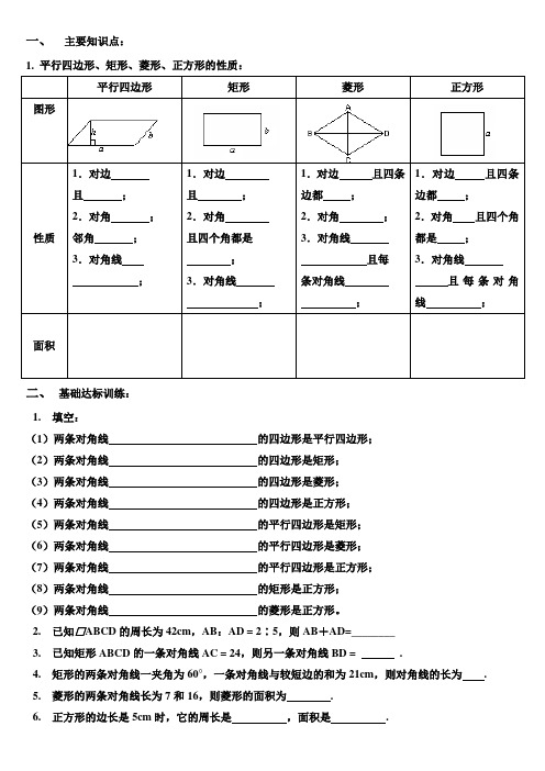 特殊四边形复习