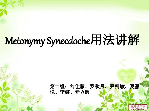 第二组：metonymy,synecdoche