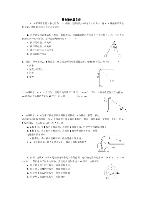 经典 静电场自查检测题含答案