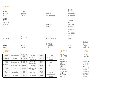 常用旅游西班牙文