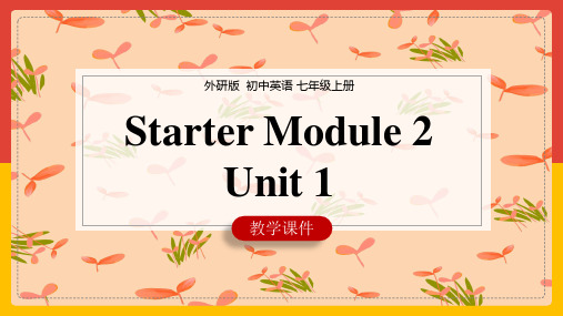 初中英语外研版七年级上册《Starter Module 2Unit 1》课件