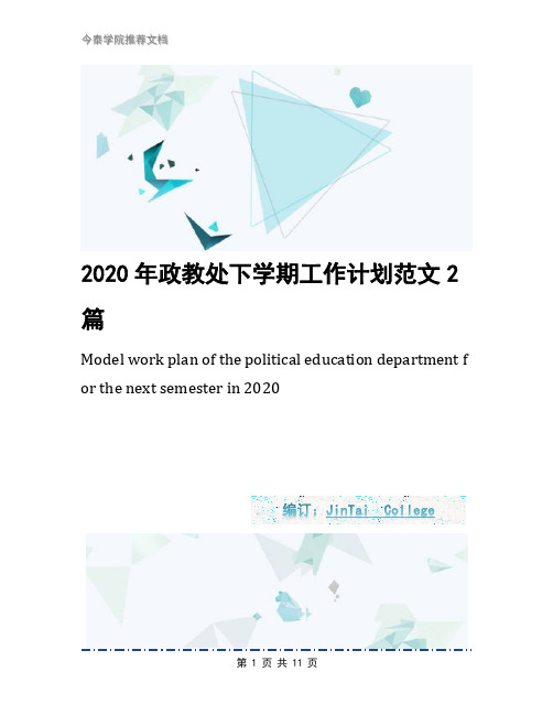 2020年政教处下学期工作计划范文2篇