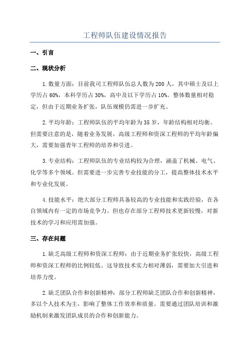 工程师队伍建设情况报告