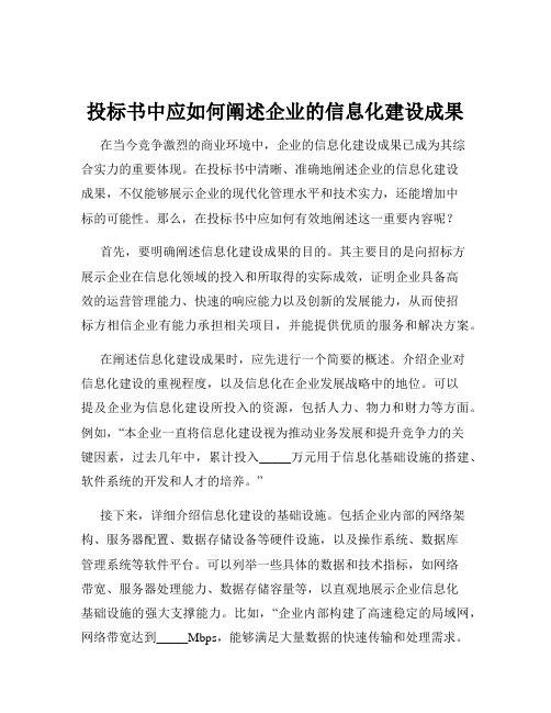 投标书中应如何阐述企业的信息化建设成果