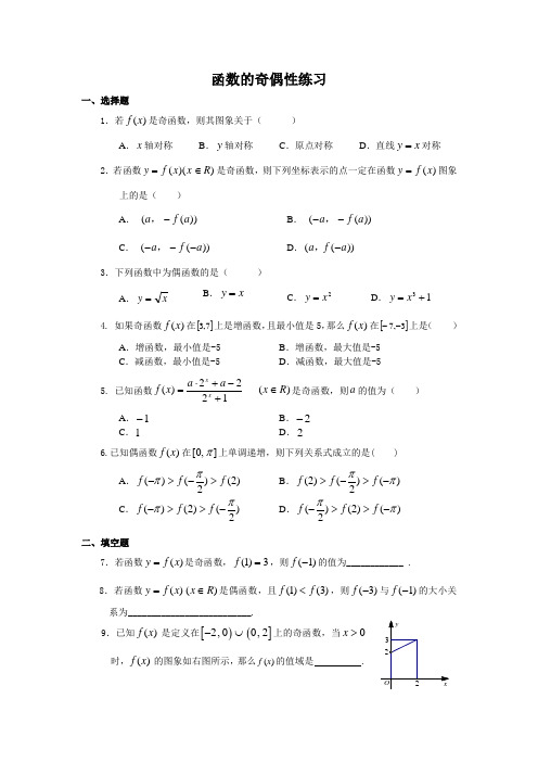 函数的奇偶性练习题(含答案)