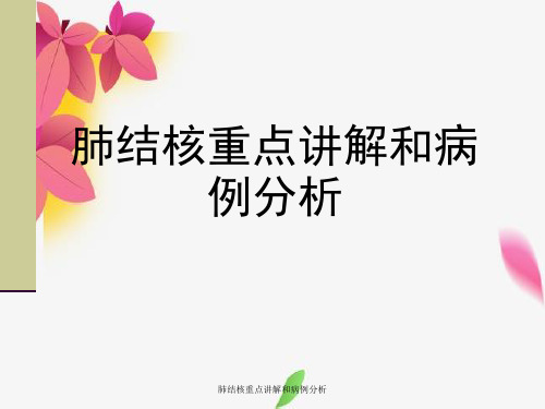 肺结核重点讲解与病例分析