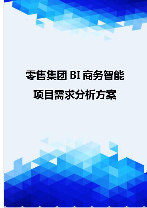 【信息化-精编】零售集团BI商务智能项目需求分析方案