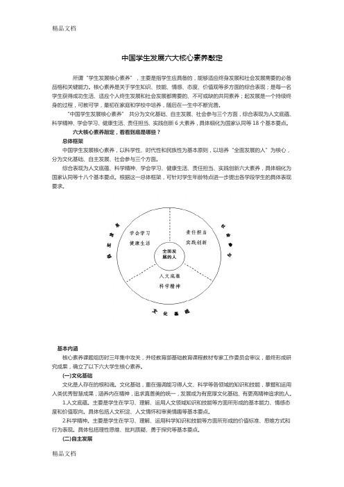 最新学生发展六大核心素养内容