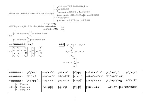 线性代数常用公式合集2