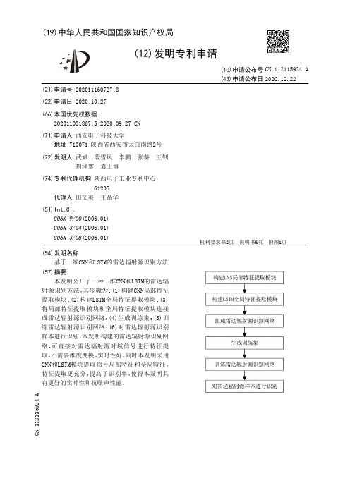 基于一维CNN和LSTM的雷达辐射源识别方法[发明专利]