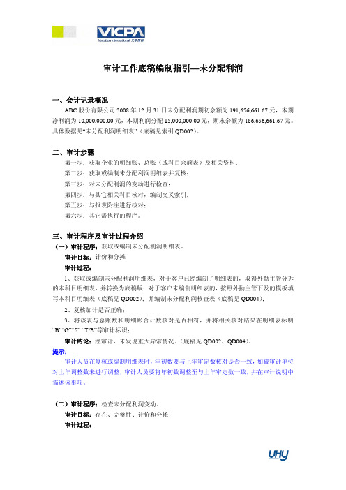 48_审计工作底稿编制指引——未分配利润