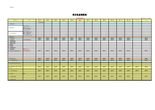 项目收益预算表