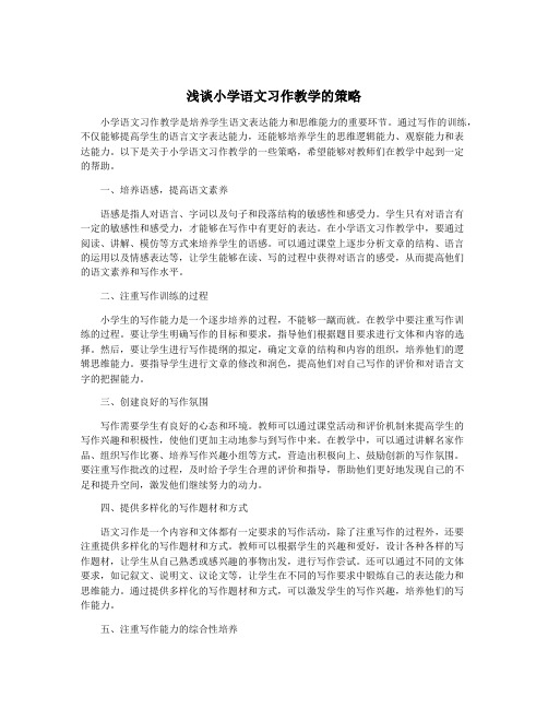 浅谈小学语文习作教学的策略