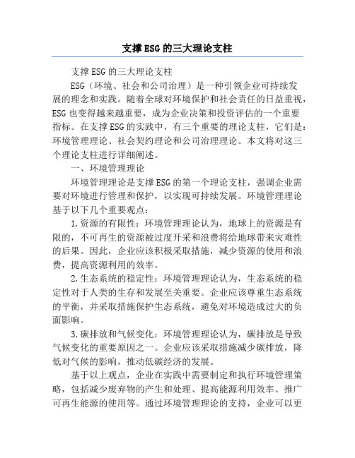 支撑ESG的三大理论支柱