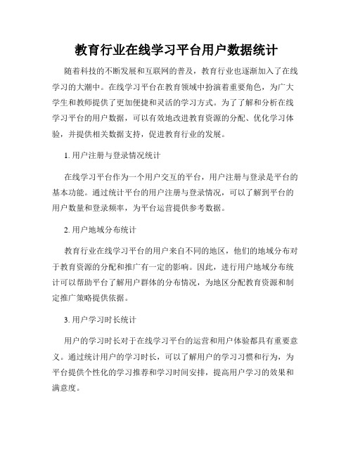 教育行业在线学习平台用户数据统计