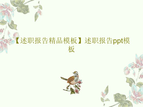 【述职报告精品模板】述职报告ppt模板18页PPT