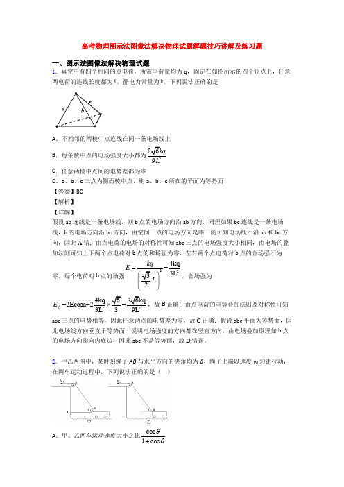 高考物理图示法图像法解决物理试题解题技巧讲解及练习题