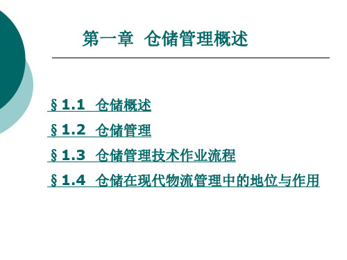 仓储与配送管理第1章仓储管理概述.ppt