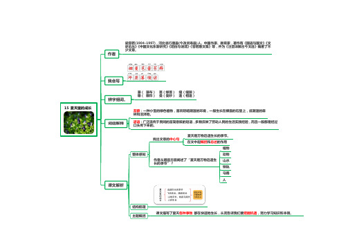 部编人教版小学语文六年级上册课文思维导图 15 夏天里的成长