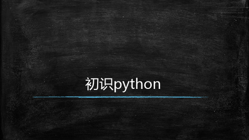 初中信息技术 第二单元第四课 初识python【课件】