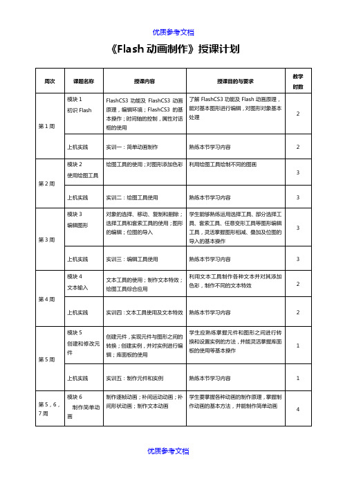 【参考借鉴】最新最完整的Flash动画制作教案.doc