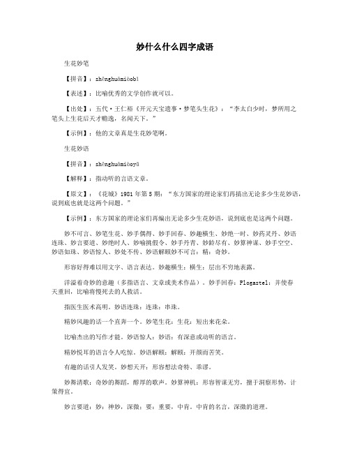 妙什么什么四字成语