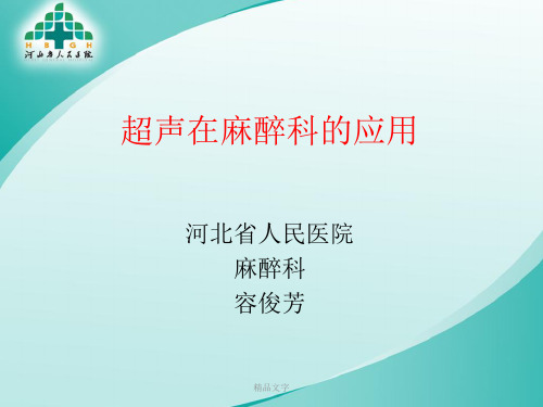 超声在麻醉科应用课件.ppt