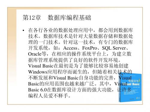 第12章  数据库编程基础