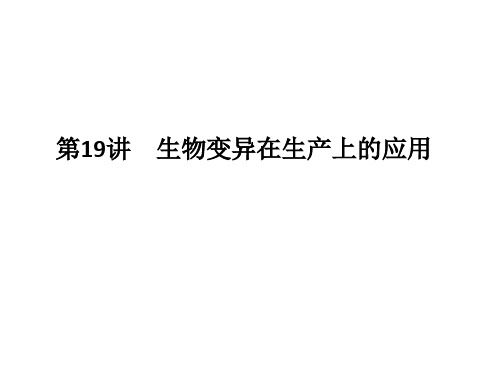 高考生物浙江选考总复习课件 专题6 生物的变异与进化 第19讲 生物变异在生产上的应用