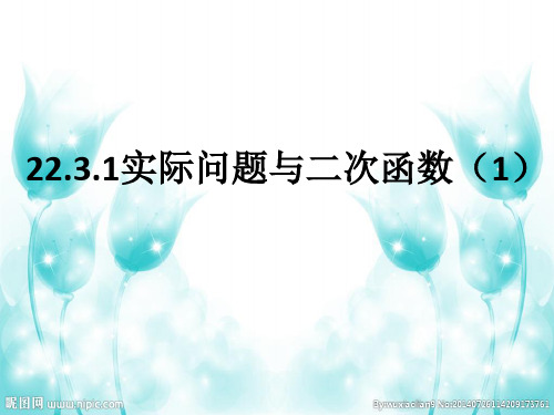 实际问题与二次函数   初中初三九年级数学教学课件PPT 人教版