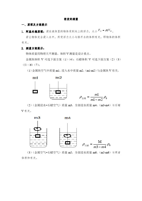 密度测量实验报告预习